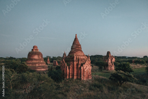 Buddhist temple in the ancient city of Bagan  Myanmar on a sunny day