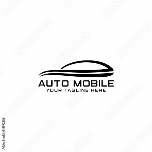 SUV car logo on dark background. Modern SUV car. Simple line utility vehicle silhouette.