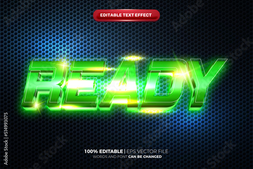 ready go speed green glow metal steel cinematic 3d editable text effect