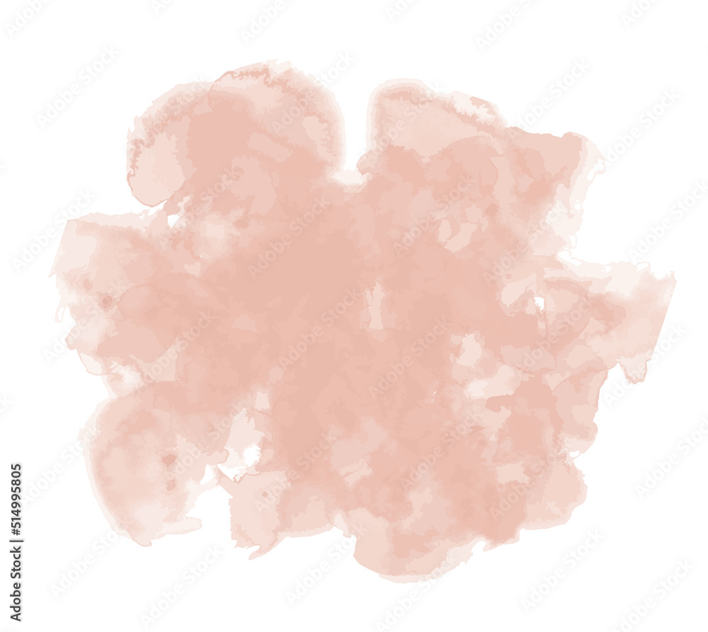 Soft pink watercolor illustratioin. Abstarct hand drawing design vector