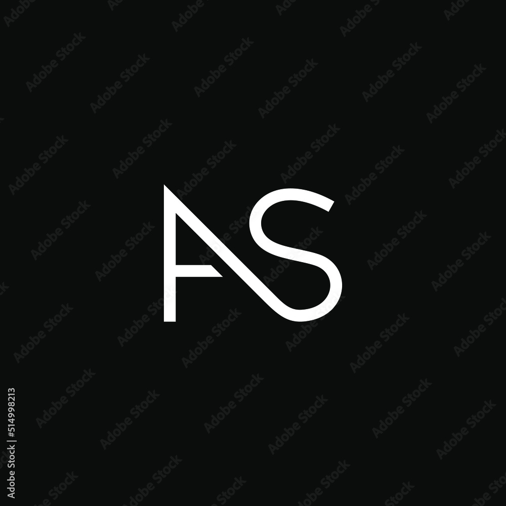 AS initial monogram vector icon illustration AS initial monogram vector icon illustration