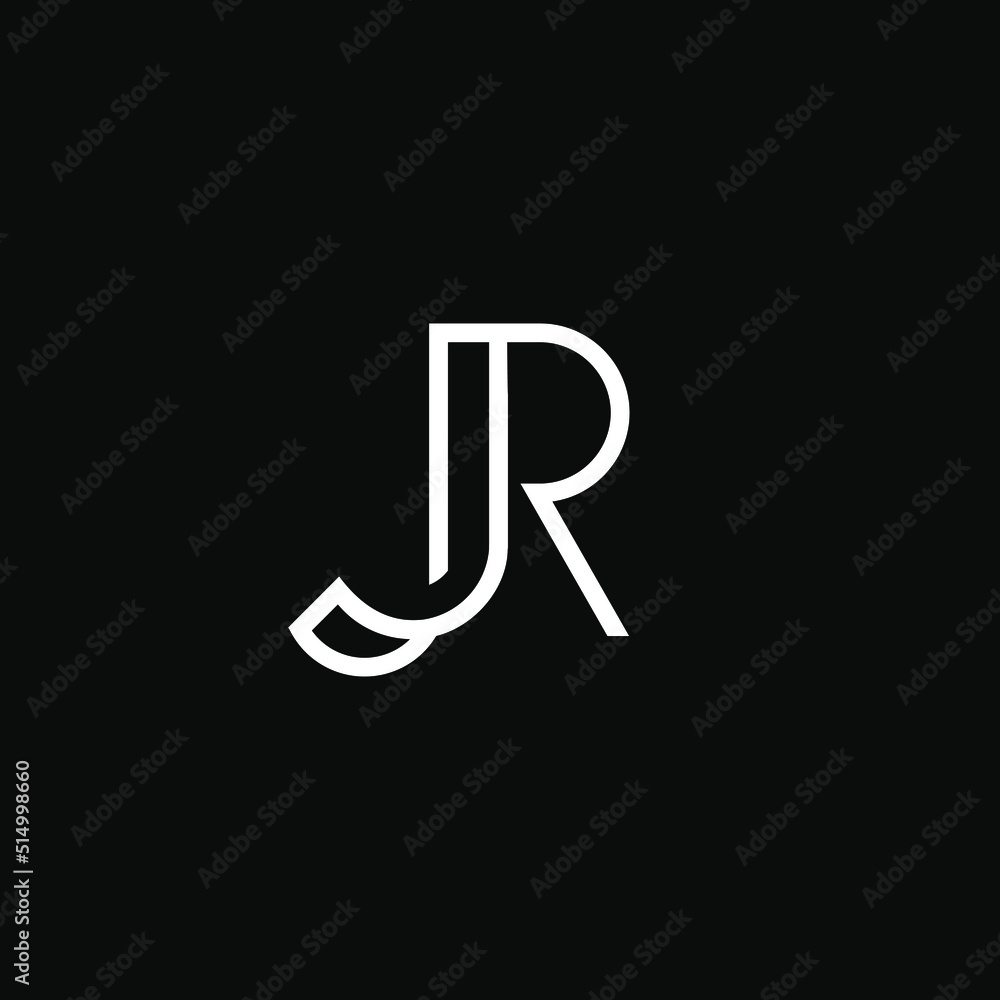 JR initial monogram vector icon illustration JR initial monogram vector icon illustration