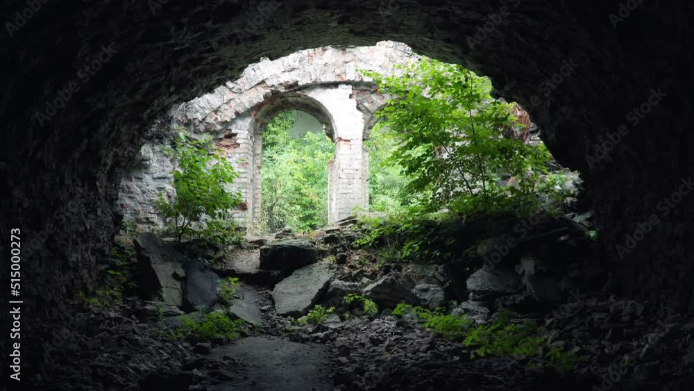 Abandoned ruined building with nature view Abandoned ruined building with nature view