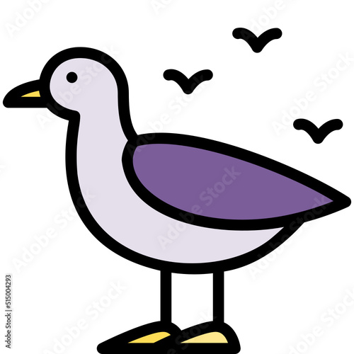 seagull filled color icon