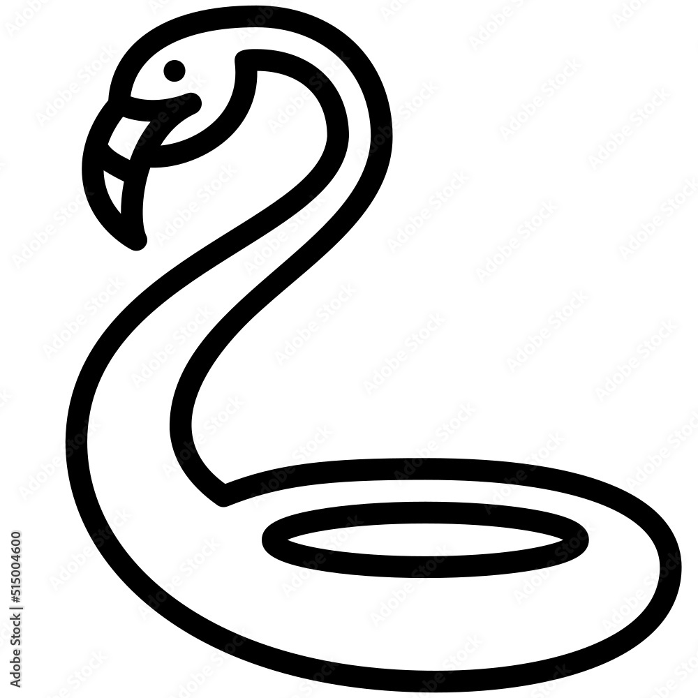 Obraz premium flamingo black outline icon