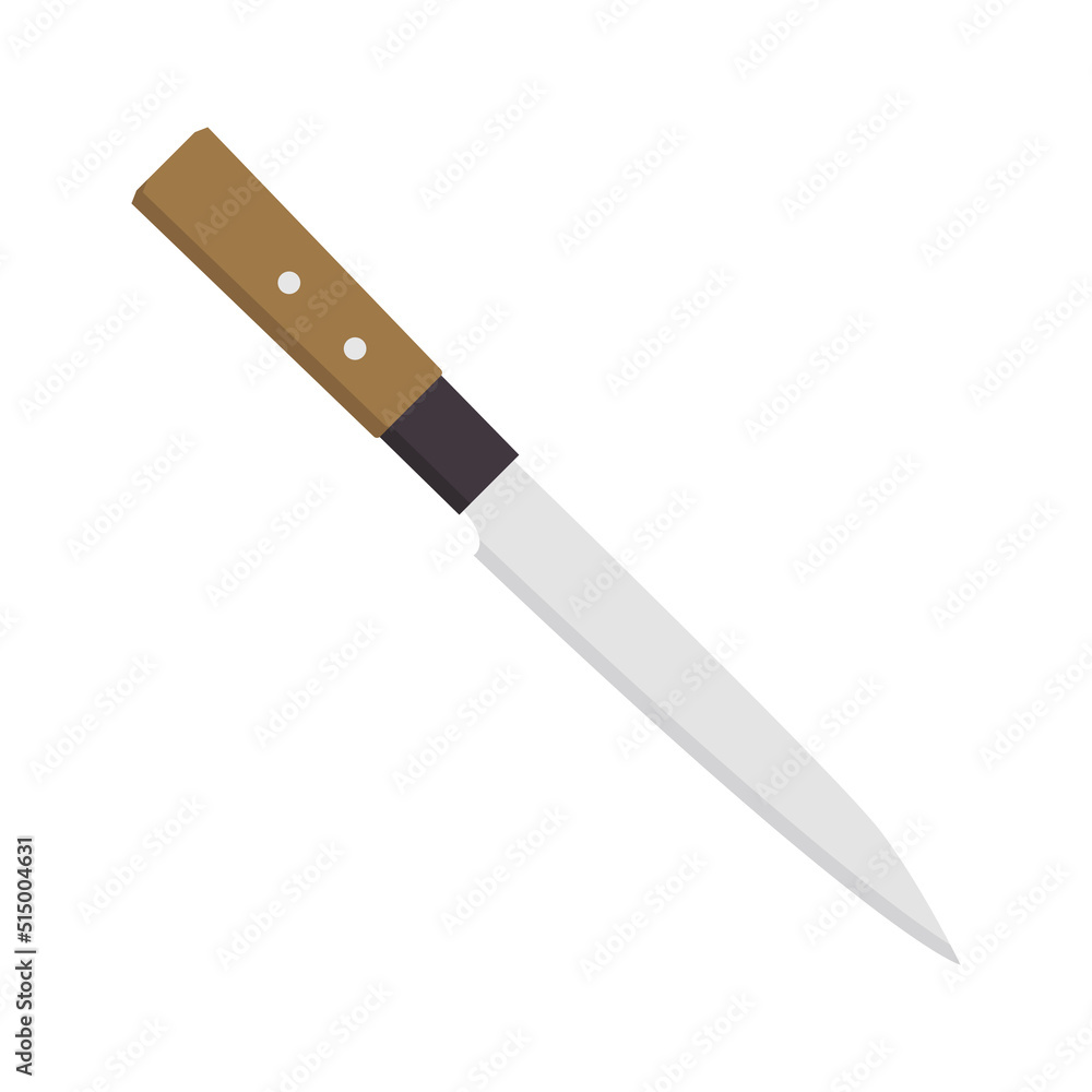 Kitchen knife. Paring. Flat design. Abstract concept. Vector illustration. Chef's kitchen knife white icon. Kitchen knife. Paring. Flat design. Abstract concept. Vector illustration. Chef's kitchen knife white icon.