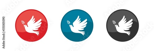 Pigeon icon set. Vector illustration.