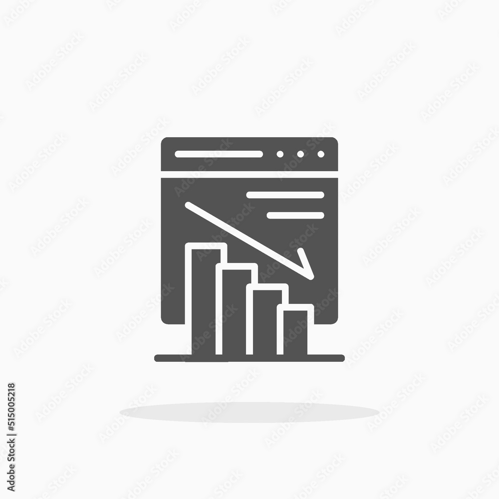 Bar Chart Loss glyph icon. Can be used for digital product, presentation, print design and more. Bar Chart Loss glyph icon. Can be used for digital product, presentation, print design and more.