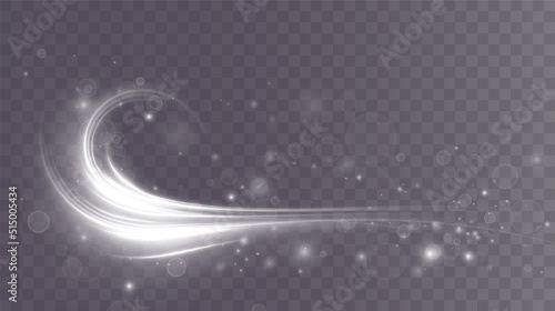 Light white Twirl. Curve light effect of white line. Luminous white circle. Light white pedistal, podium, platform, table. Vector PNG. Christmas tree.