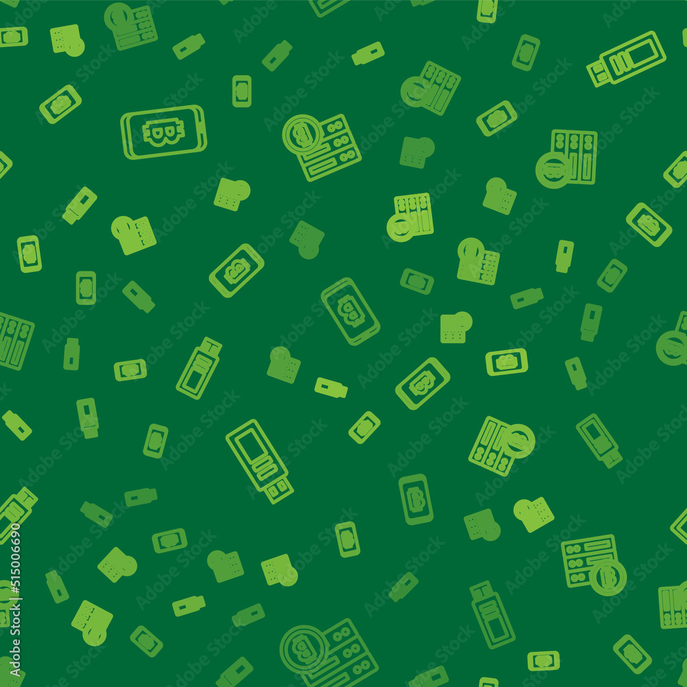 Set line Mining bitcoin from mobile, USB flash drive and Server on seamless pattern. Vector Set line Mining bitcoin from mobile, USB flash drive and Server on seamless pattern. Vector