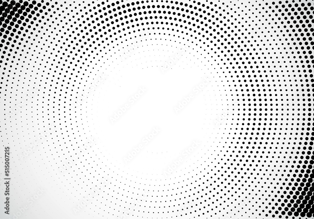 Abstract circular decorative black dotted background