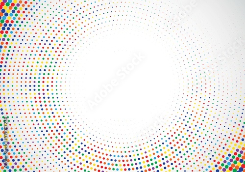 Abstract circular colorful dotted on white background