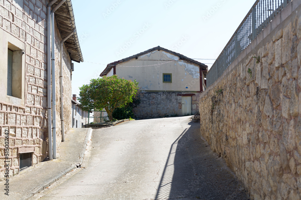 Empty rural villages in the interior of Spain, empty streets