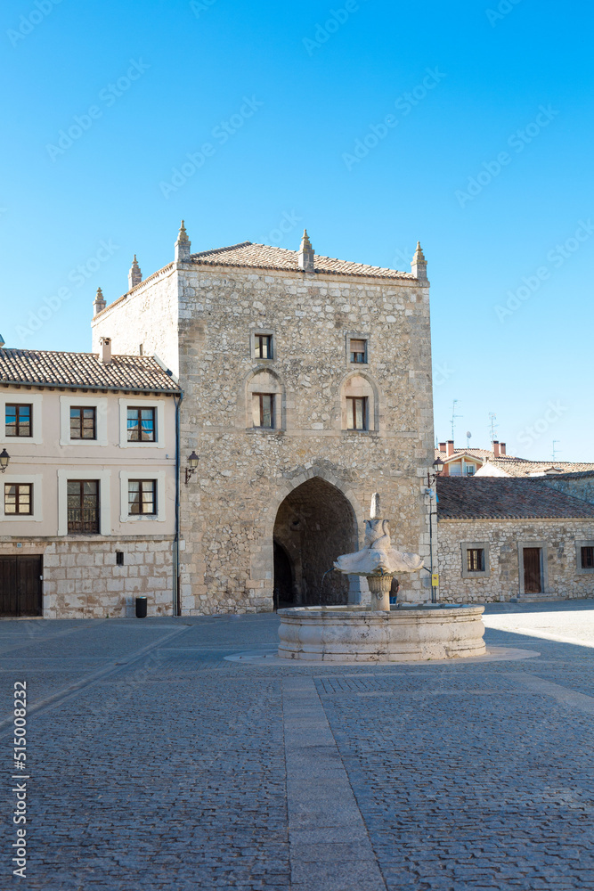 Obraz premium Las Huelgas, Burgos, Spain, a group of medieval buildings.