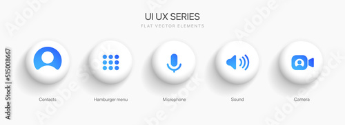 Phone calling icon set. Streaming icon set. Video call buttons set. Collection of internet conversation buttons. A set of video communication elements. Stock vector EPS10.