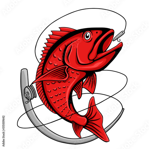 red snapper fish illustration