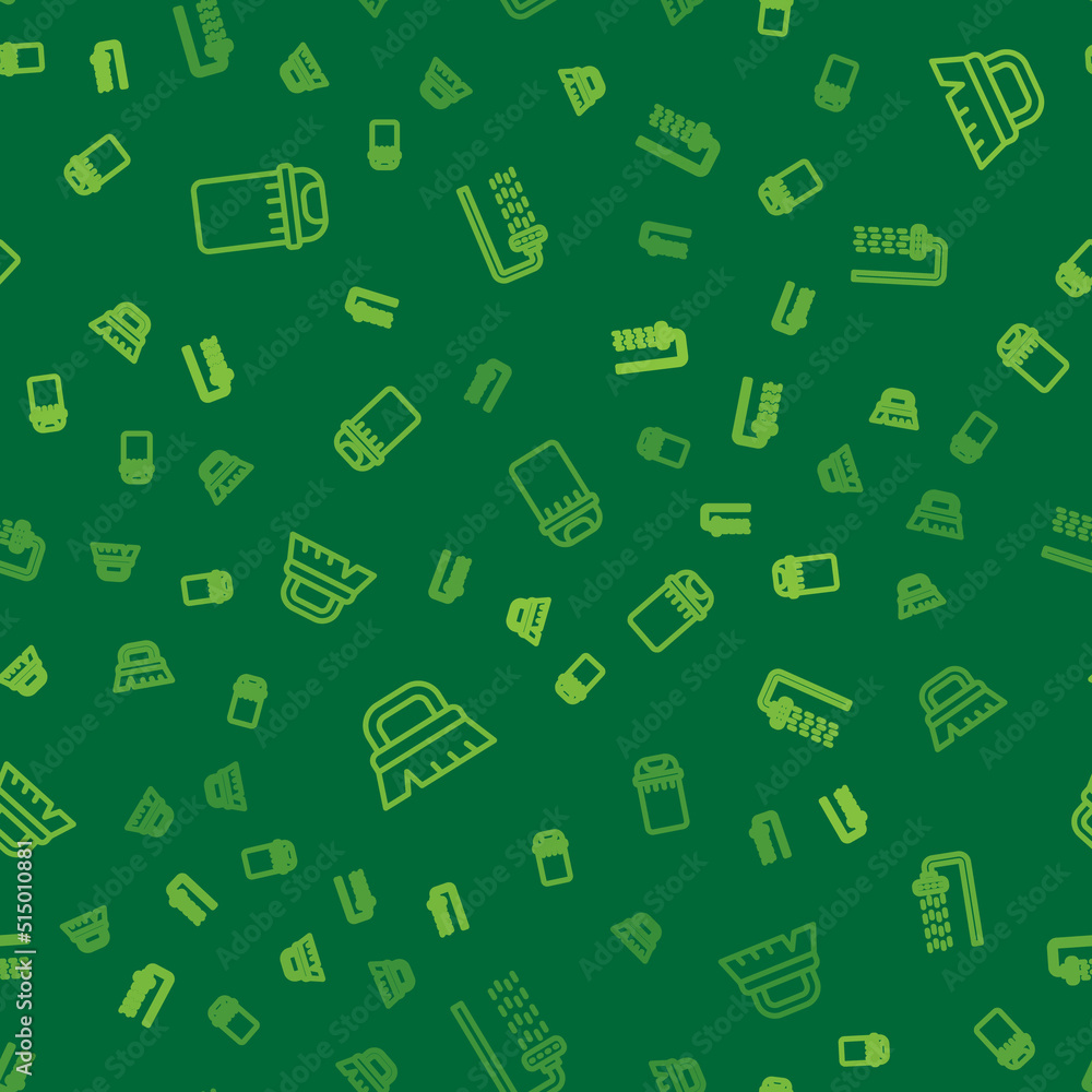 Set line Trash can, Brush for cleaning and Shower on seamless pattern. Vector Set line Trash can, Brush for cleaning and Shower on seamless pattern. Vector