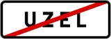 Panneau sortie ville agglomération Uzel / Town exit sign Uzel