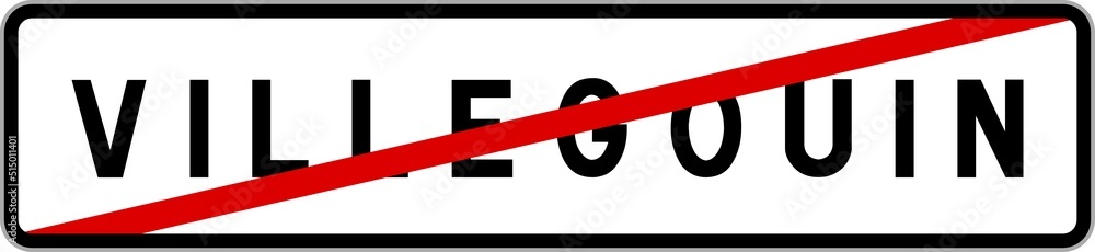 Panneau sortie ville agglomération Villegouin / Town exit sign Villegouin Panneau sortie ville agglomération Villegouin / Town exit sign Villegouin