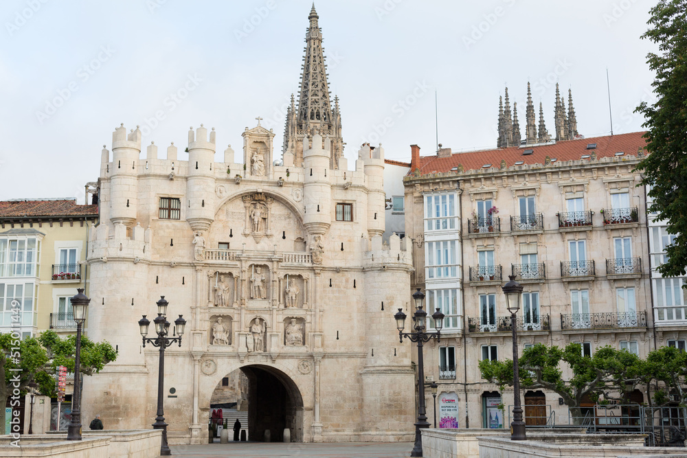 Fototapeta premium Historic gateway to the city of Burgos, Spain, Europe