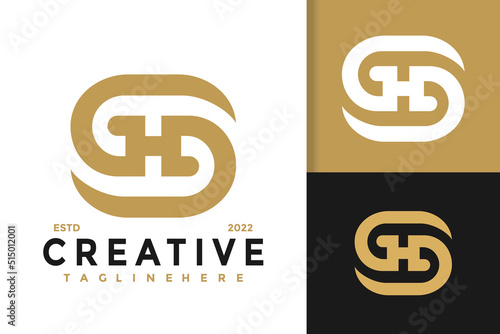Abstract Monogram Letter SH or HS Modern Logo Design Vector For Template © Creative99d
