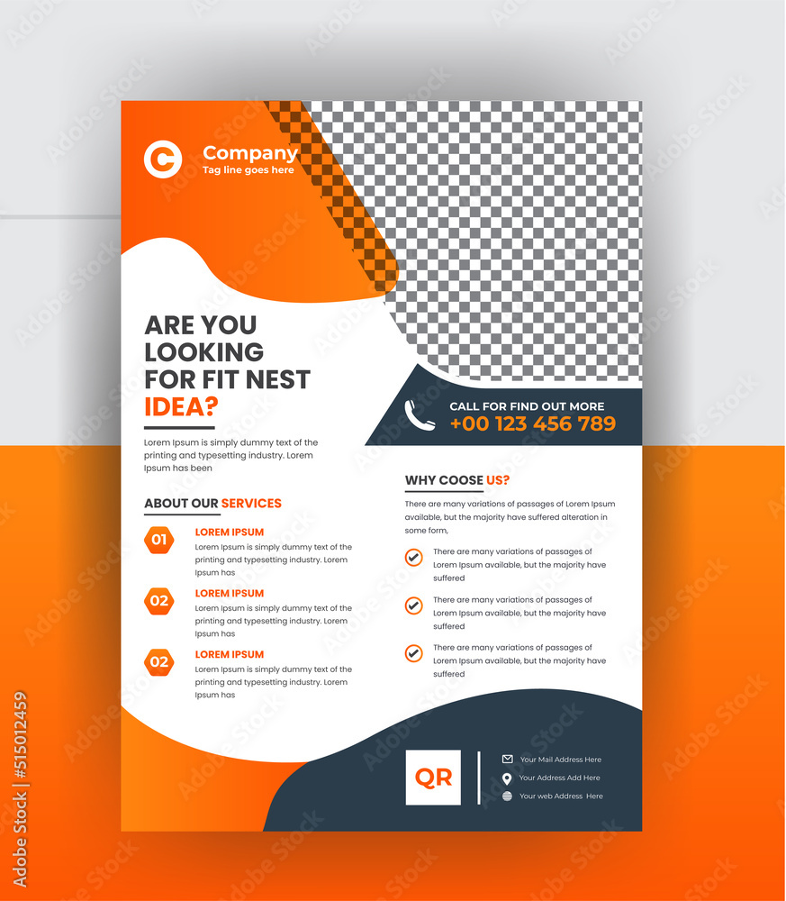 Business corporate flyer and brochure cover page design template
