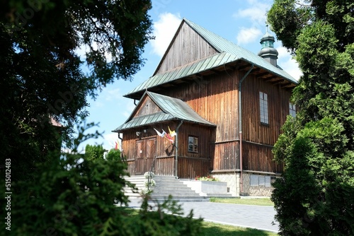 Historic wooden church in Stradow, Ponidzie, Swietokrzyskie, Poland