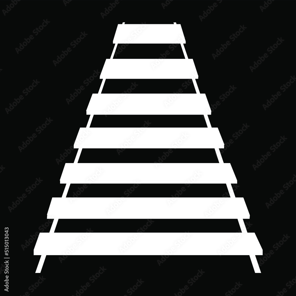 Rails icon. Cartoon of rails vector icon for web design isolated on black background. Rails icon. Cartoon of rails vector icon for web design isolated on black background.
