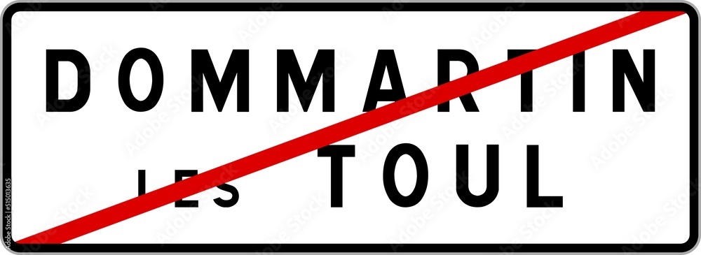 Panneau sortie ville agglomération Dommartin-lès-Toul / Town exit sign Dommartin-lès-Toul