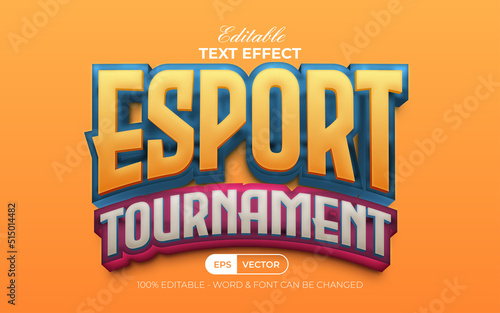 Esport tournament text effect style. Editable text effect.