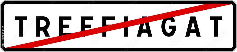 Panneau sortie ville agglomération Treffiagat / Town exit sign Treffiagat Panneau sortie ville agglomération Treffiagat / Town exit sign Treffiagat