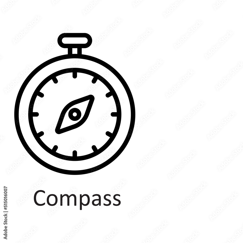 Compass vector outline Icon Design illustration on White background. EPS 10 File Compass vector outline Icon Design illustration on White background. EPS 10 File