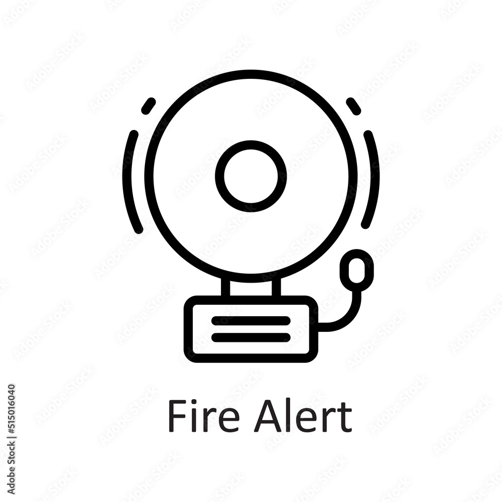 Fire Alert vector outline Icon Design illustration on White background. EPS 10 File Fire Alert vector outline Icon Design illustration on White background. EPS 10 File