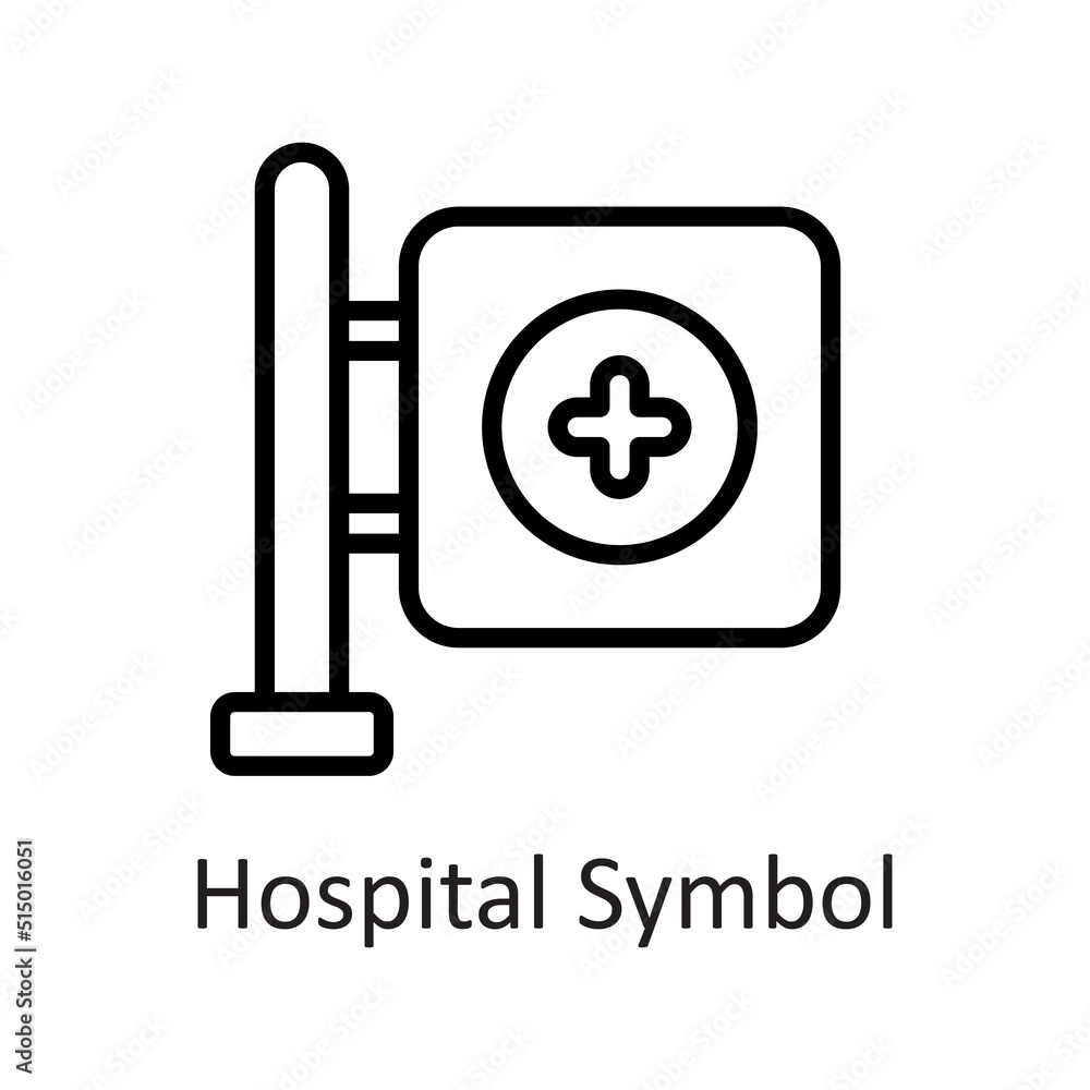 Hospital Symbol vector outline Icon Design illustration on White background. EPS 10 File Hospital Symbol vector outline Icon Design illustration on White background. EPS 10 File