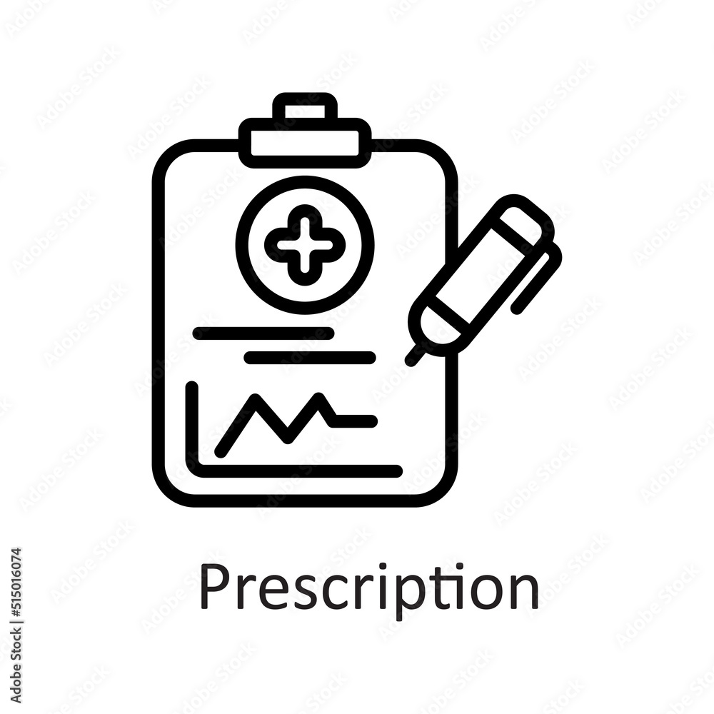 Prescription vector outline Icon Design illustration on White background. EPS 10 File Prescription vector outline Icon Design illustration on White background. EPS 10 File