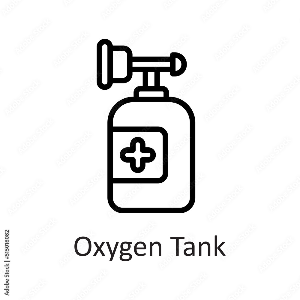 Oxygen Tank vector outline Icon Design illustration on White background. EPS 10 File Oxygen Tank vector outline Icon Design illustration on White background. EPS 10 File