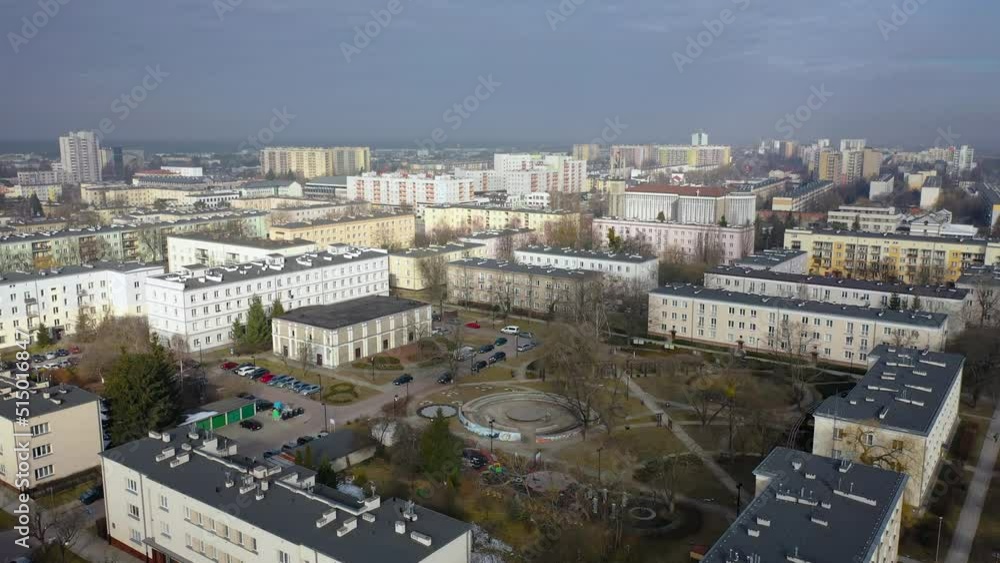 Residential buildings in Stalowa Wola city, Poland, aerial drone video Residential buildings in Stalowa Wola city, Poland, aerial drone video