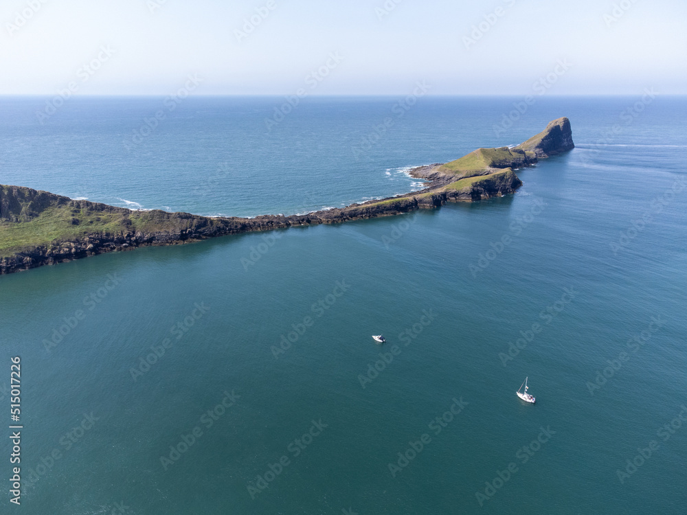 The wormshead island Wales uk aerial 