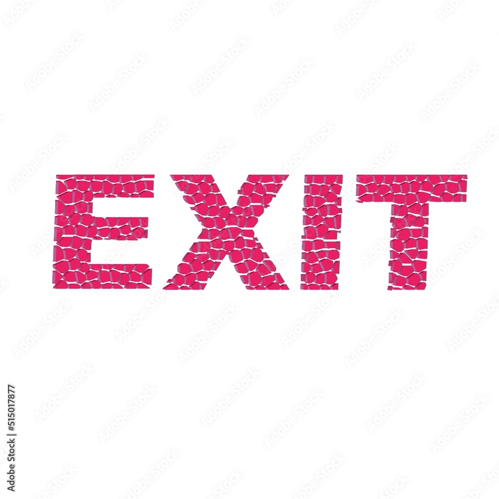 Exit button icon 3d Exit button icon 3d