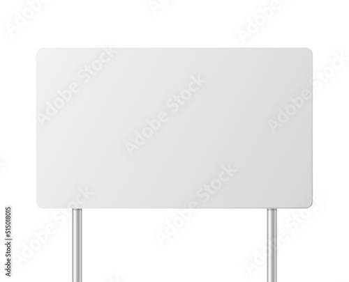 White advertising banner. Square banner, with metal construction. Vector illustration. stock image.
