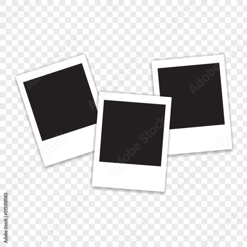 Empty photo frame with shadows for stock