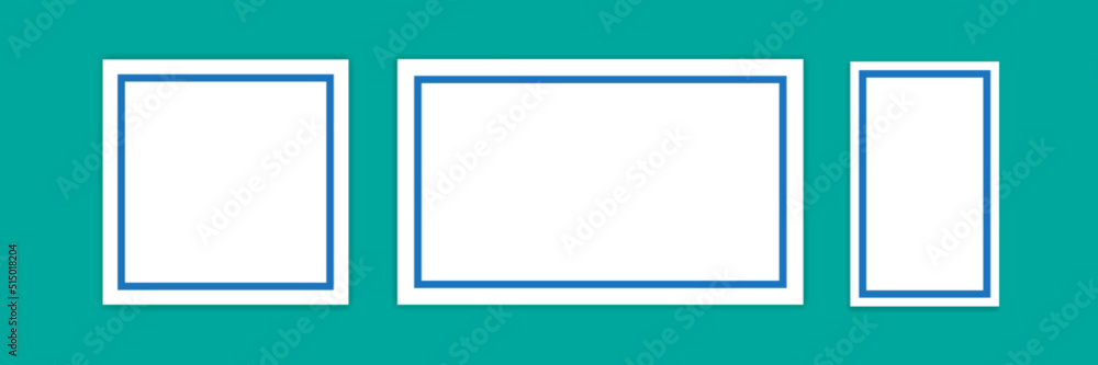 Empty photo frame with shadows for stock Empty photo frame with shadows for stock