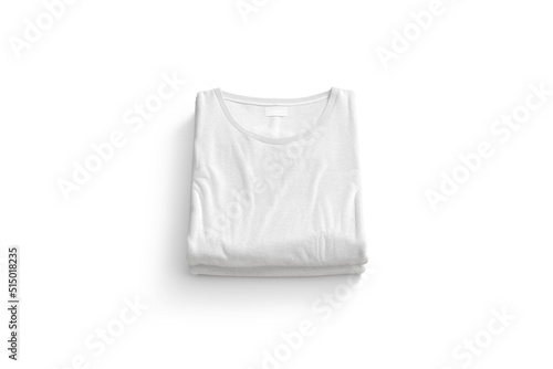 Blank white folded square t-shirt mockup stack, top view