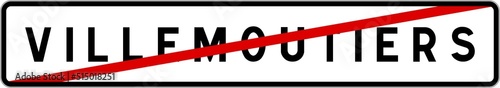 Free Download Panneau sortie ville agglomération Villemoutiers / Town exit sign Villemoutiers - GFXLoad