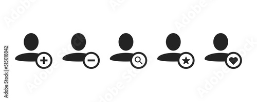Plus minus people icon. Business, icon set. Plus minus men icon. Vector illustration. stock image.