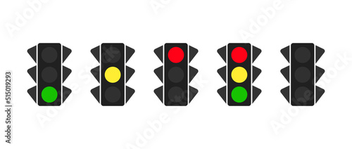 different traffic lights. Vector illustration. stock image.