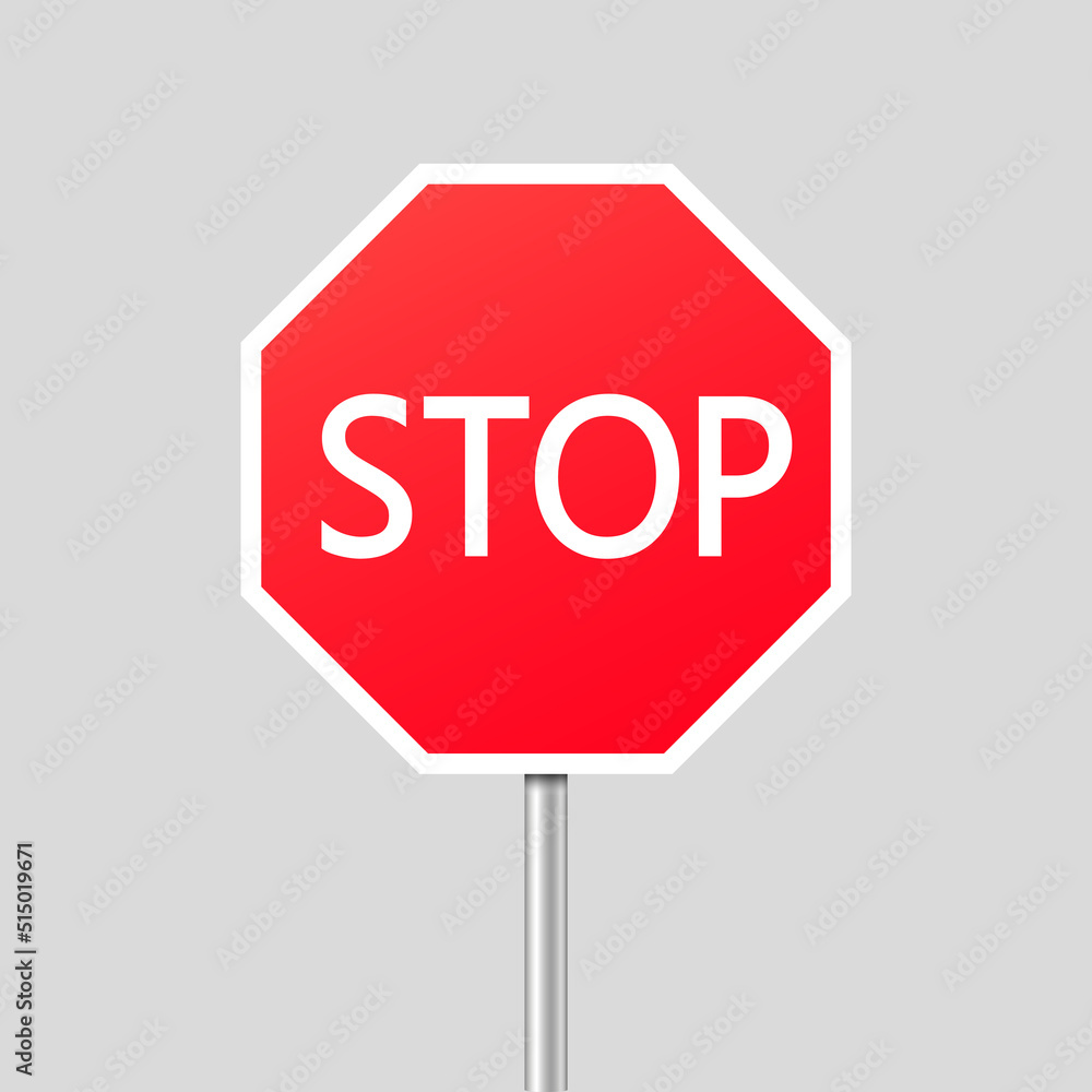 Red stop sign. Vector illustration. stock image. Red stop sign. Vector illustration. stock image.