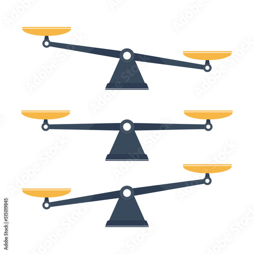 Modern scales. flat button with scales. Vector illustration. stock image. 