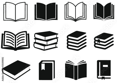 Set of books icon vector photo