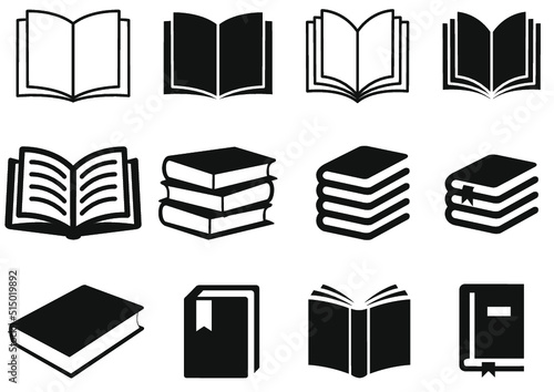 Set of books icon vector